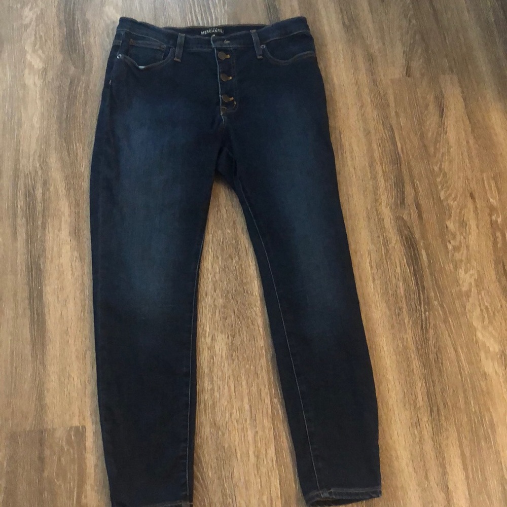 Jcrew Mercantile dark blue, button fly, skinny jeans